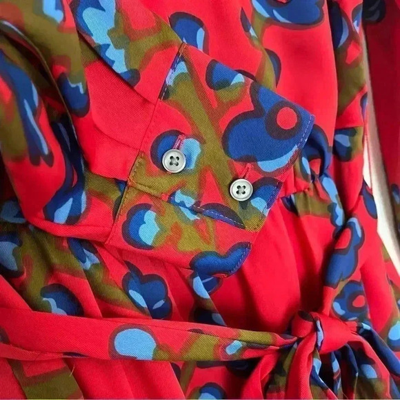 J Crew Collection A Line Shirt Dress Lattice Floral - Picture 5 of 6